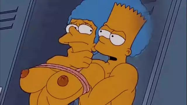 MILF Marge es follada duro y creampied por hijo Bart en el gimnasio